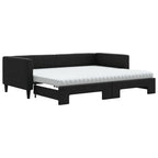 Sofá cama nido con colchón tela negro 90x190 cm