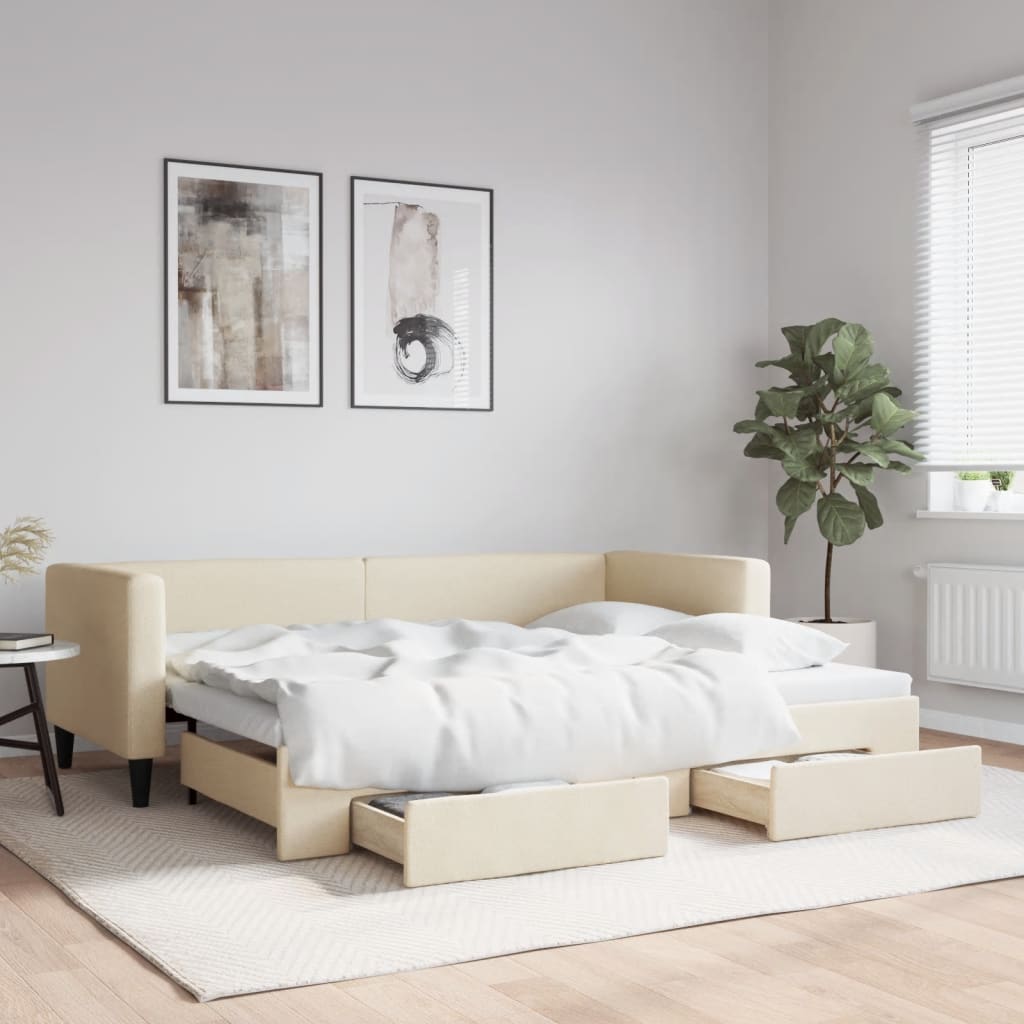 Diván con nido sin colchón blanco 100x190 cm acero