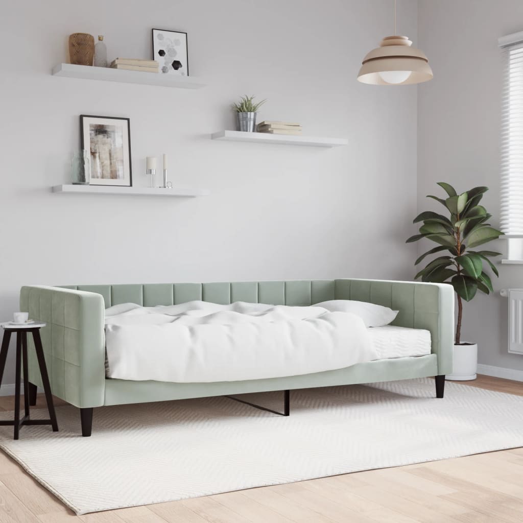 Sofa bed with blue velvet mattress 90x200 cm