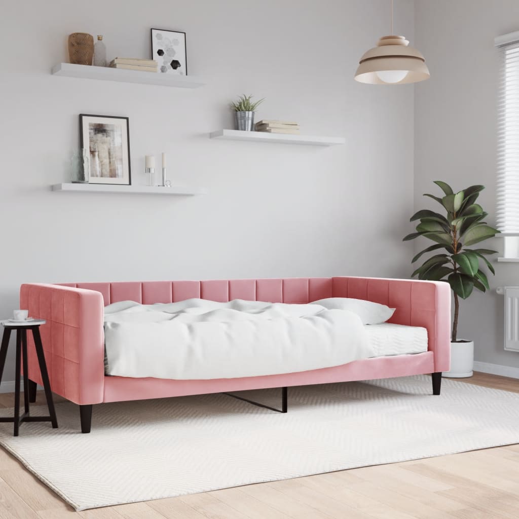 Sofa bed with black velvet mattress 90x190 cm