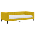 Sofá cama con colchón terciopelo amarillo 100x200 cm