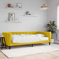 Sofá cama con colchón terciopelo amarillo 100x200 cm