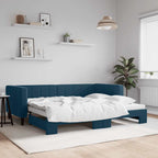 Sofá cama nido con colchón terciopelo verde oscuro 90x200 cm