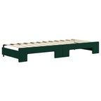 Sofá cama nido con colchón terciopelo verde oscuro 80x200 cm