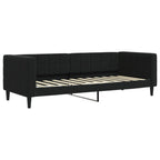 Sofá cama nido con colchón terciopelo negro 80x200 cm