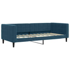 Sofá cama nido con colchón terciopelo azul 90x200 cm