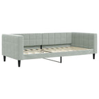 Sofá cama nido con colchón terciopelo gris claro 90x200 cm