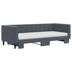 Sofá cama nido con colchón terciopelo gris oscuro 90x200 cm