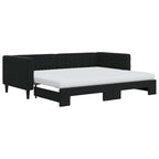 Sofá cama nido con colchón terciopelo negro 90x200 cm