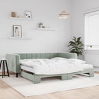 Sofá cama nido con colchón terciopelo azul 90x200 cm