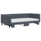 Sofá cama nido con colchón terciopelo gris oscuro 100x200 cm