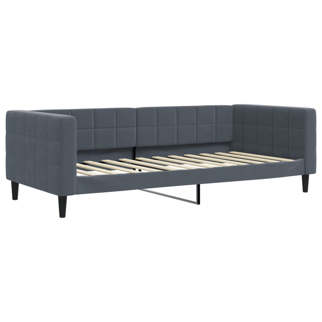 Sofá cama nido con colchón terciopelo gris oscuro 100x200 cm