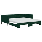 Sofá cama nido con colchón terciopelo verde oscuro 100x200 cm