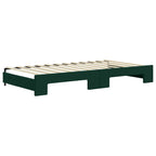 Sofá cama nido con colchón terciopelo verde oscuro 100x200 cm