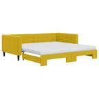 Sofá cama nido con colchón terciopelo amarillo 100x200 cm
