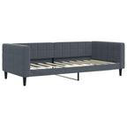 Sofá cama nido con colchón terciopelo gris oscuro 90x190 cm