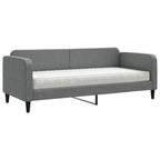 Sofá cama con colchón tela gris oscuro 80x200 cm