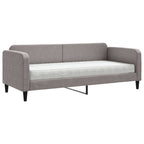 Sofá cama con colchón tela gris taupe 80x200 cm