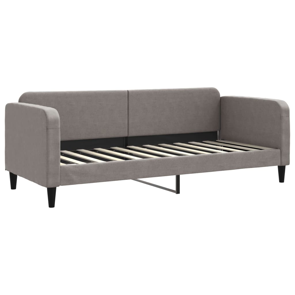 Sofá cama con colchón tela gris taupe 80x200 cm