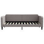 Sofá cama con colchón tela gris taupe 80x200 cm