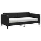 Sofá cama con colchón tela negro 90x200 cm
