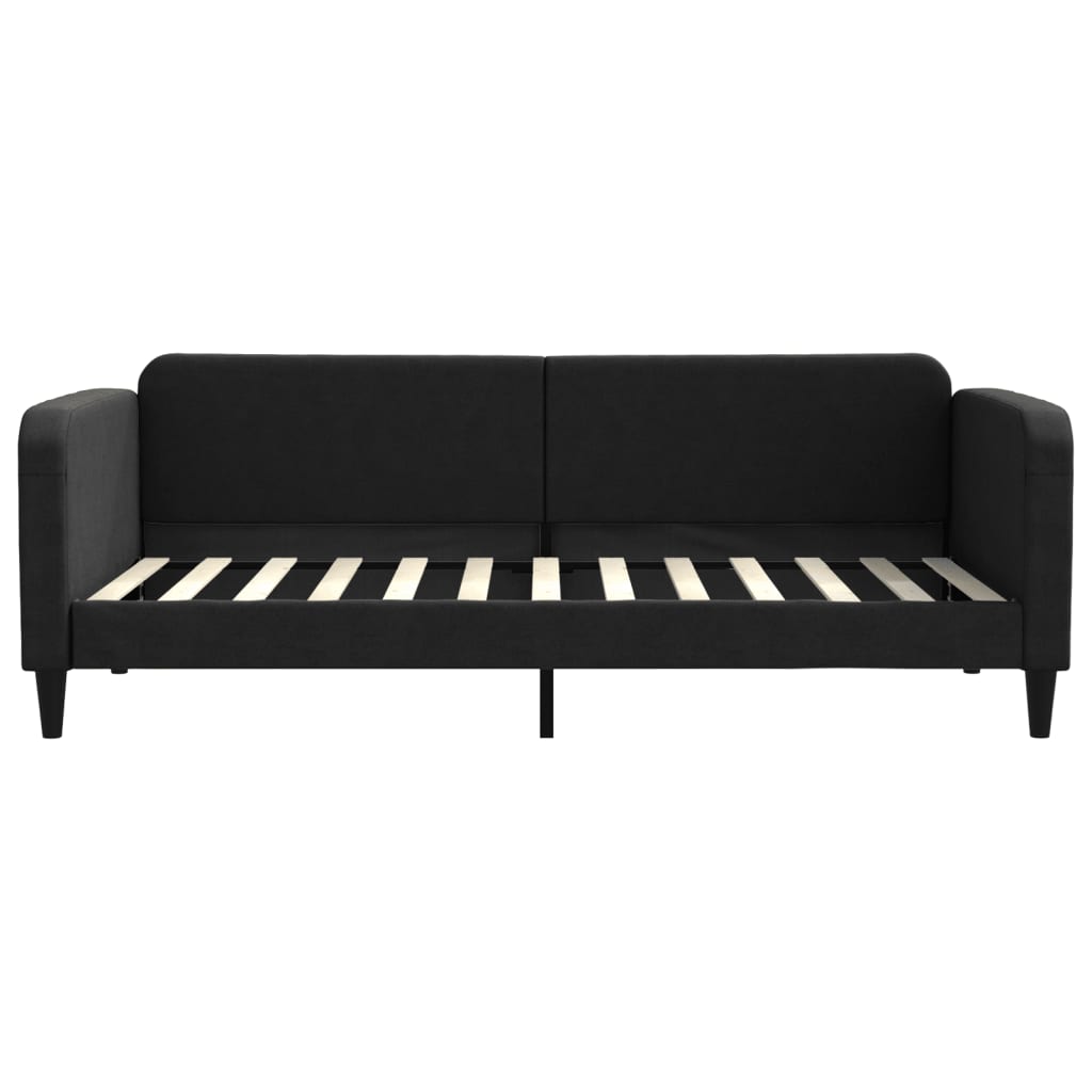 Sofá cama con colchón tela negro 90x200 cm