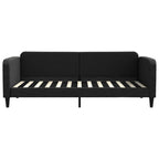 Sofá cama con colchón tela negro 90x200 cm