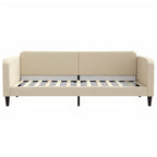 Sofá cama con colchón tela crema 90x200 cm