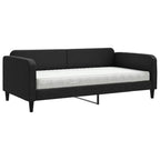 Sofá cama con colchón tela negro 100x200 cm