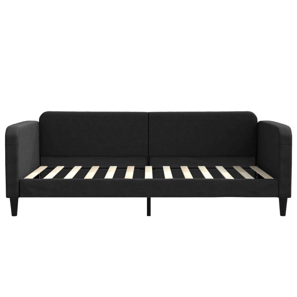 Sofá cama con colchón tela negro 100x200 cm