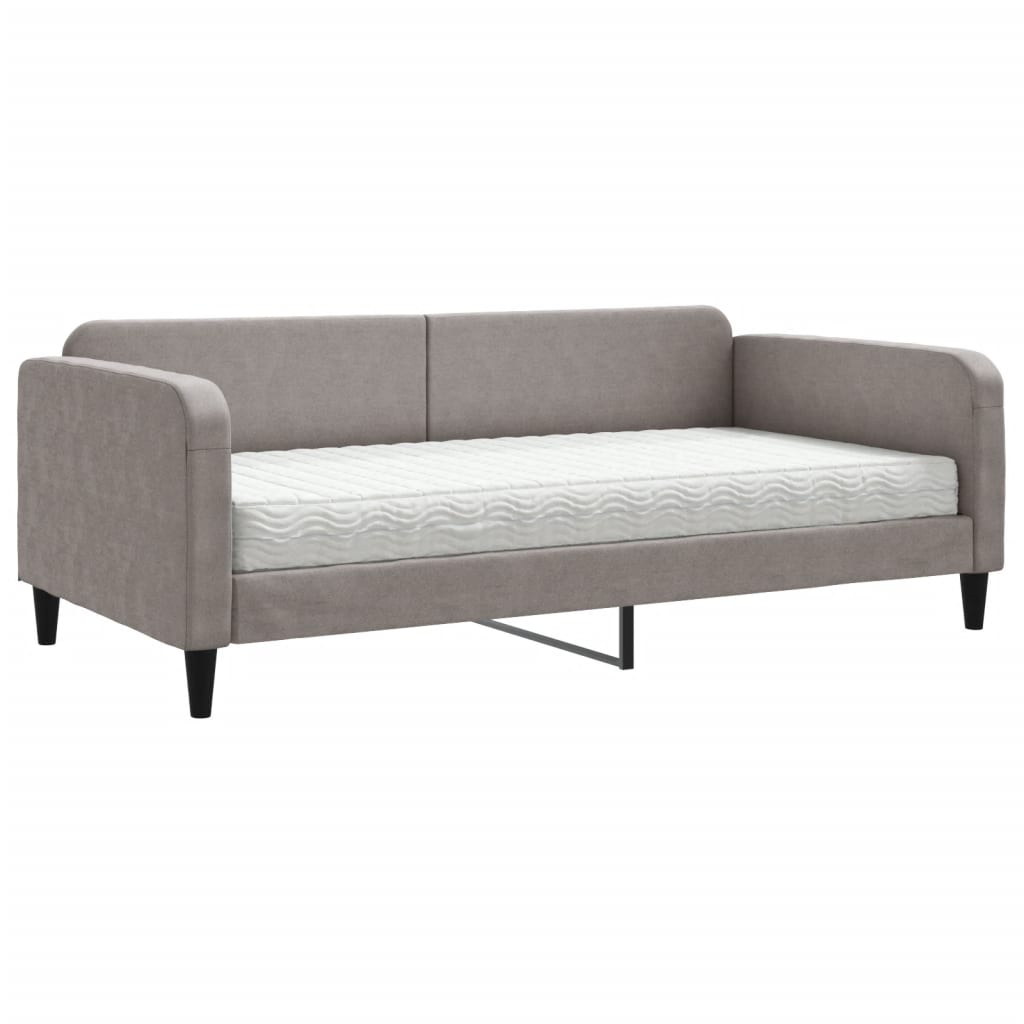 Sofá cama con colchón tela gris taupe 100x200 cm