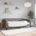 Sofá cama con colchón tela gris taupe 100x200 cm