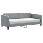 Sofá cama con colchón tela gris claro 90x190 cm