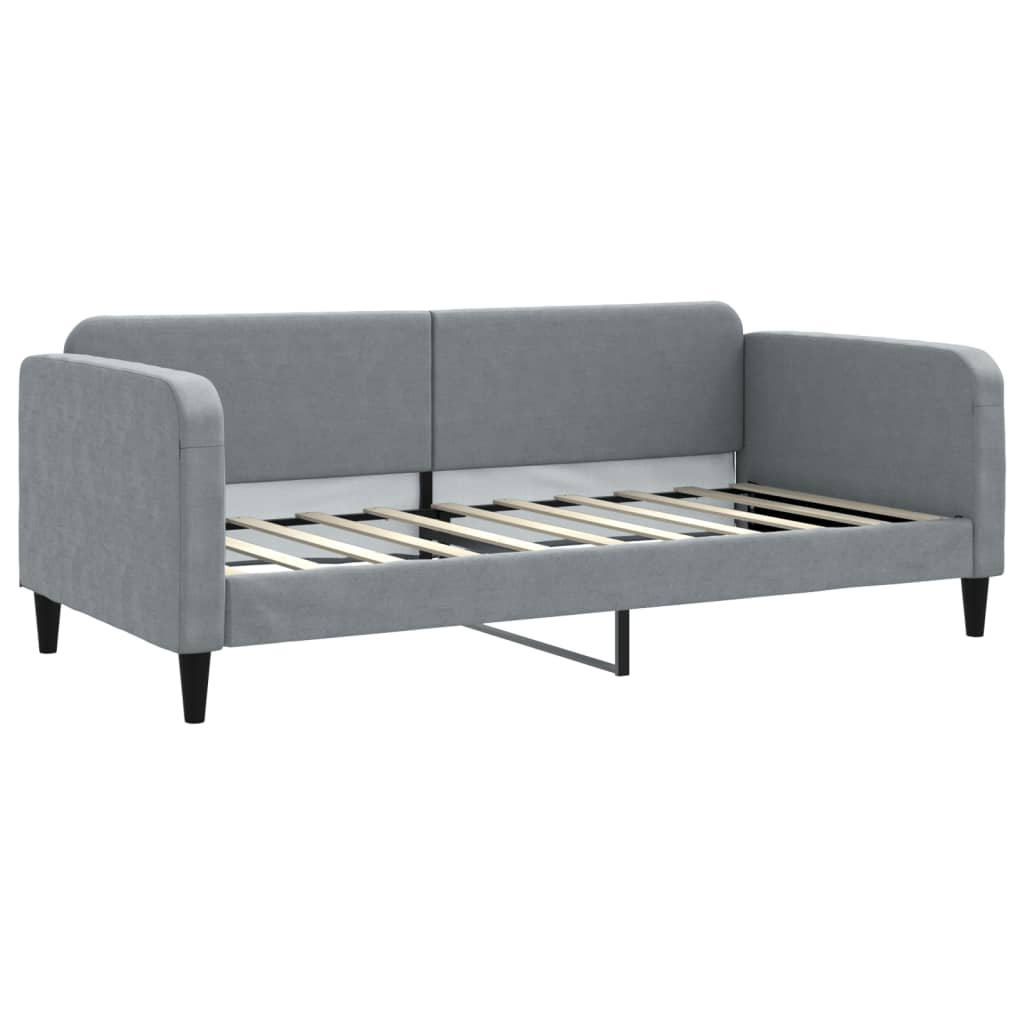 Sofá cama con colchón tela gris claro 90x190 cm