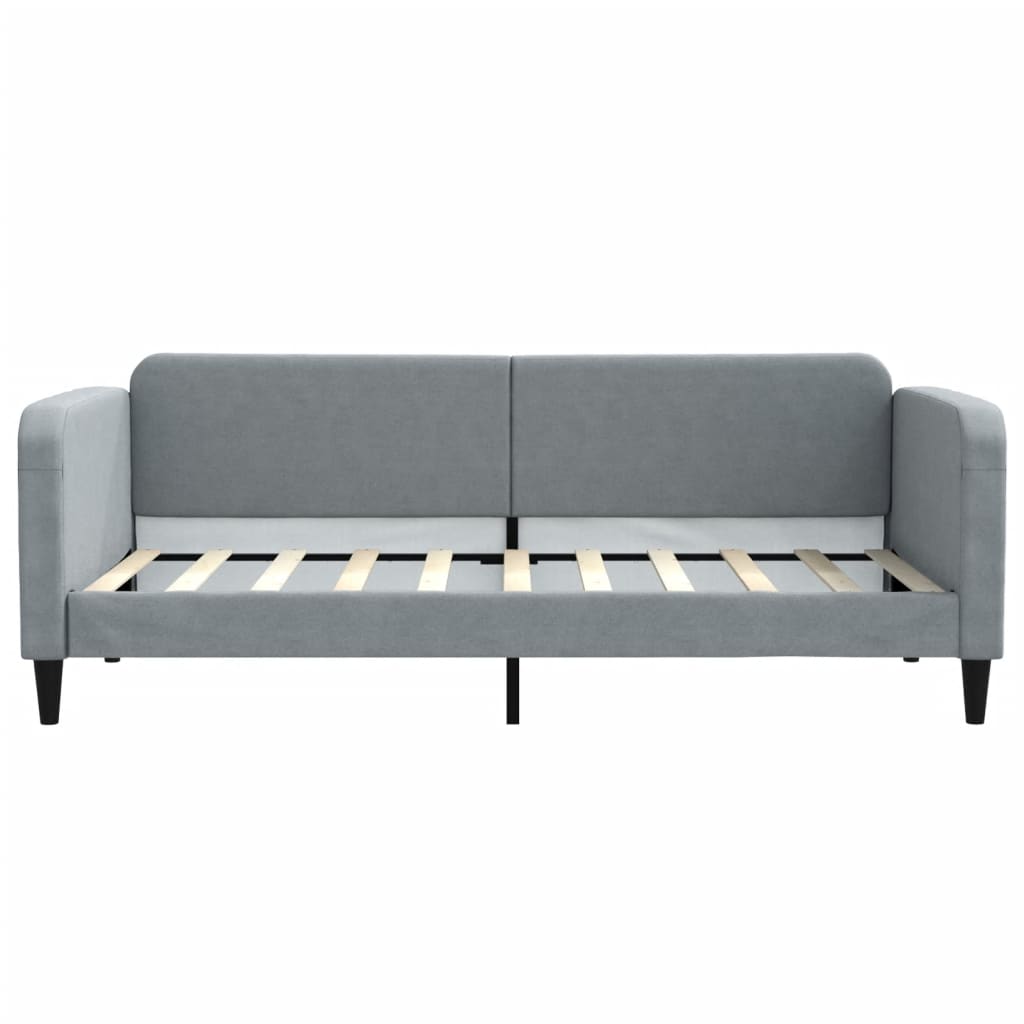 Sofá cama con colchón tela gris claro 90x190 cm