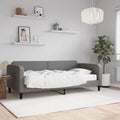 Sofá cama con colchón tela gris oscuro 90x190 cm