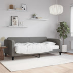 Sofá cama con colchón tela gris oscuro 90x190 cm