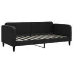 Sofá cama con colchón tela negro 90x190 cm