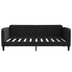 Sofá cama con colchón tela negro 90x190 cm