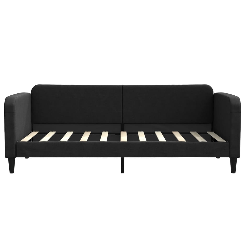 Sofá cama con colchón tela negro 90x190 cm
