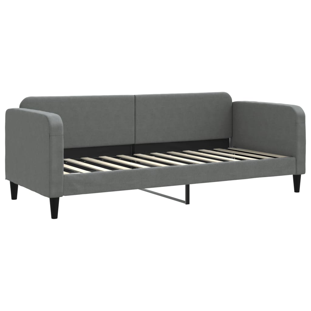 Sofá cama nido con colchón tela gris oscuro 80x200 cm