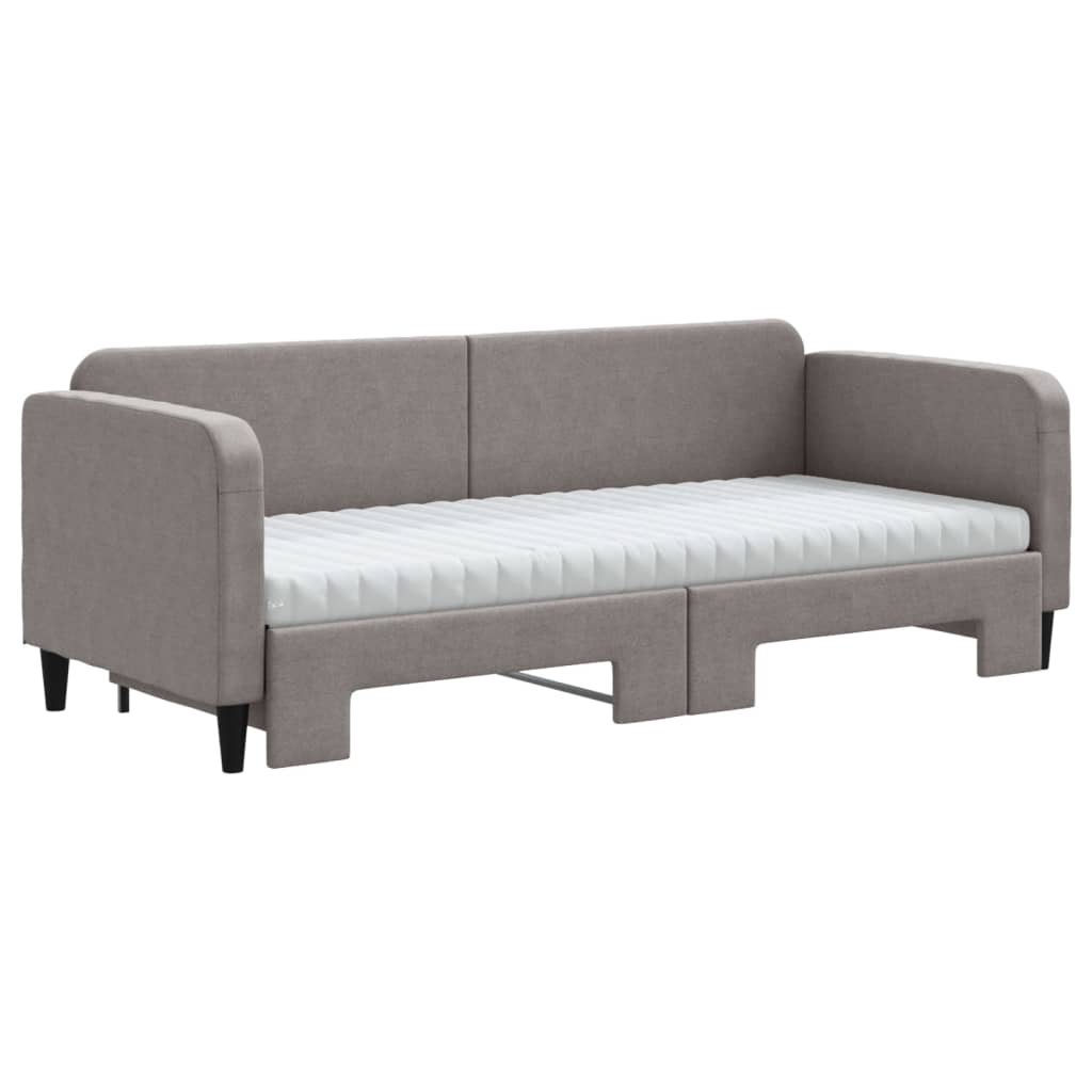 Sofá cama nido con colchón tela gris taupe 80x200 cm