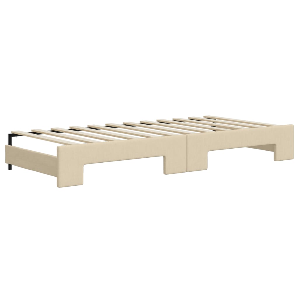 Sofá cama nido con colchón tela crema 90x200 cm