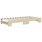 Sofá cama nido con colchón tela crema 90x200 cm