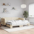 Sofá cama nido con colchón tela crema 90x200 cm