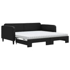 Sofá cama nido con colchón tela negro 100x200 cm