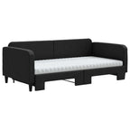 Sofá cama nido con colchón tela negro 100x200 cm