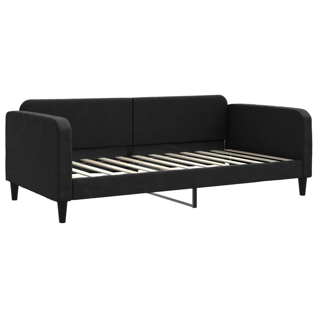 Sofá cama nido con colchón tela negro 100x200 cm