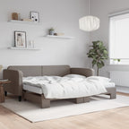 Sofá cama nido con colchón tela gris taupe 100x200 cm