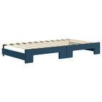 Sofá cama nido con colchón terciopelo azul 100x200 cm